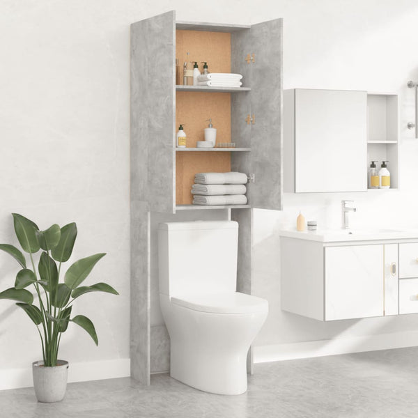 Betongrauer Waschmaschinenschrank Zoe 64x25,5x190cm