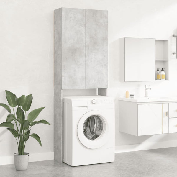 Betongrauer Waschmaschinenschrank Zoe 64x25,5x190cm