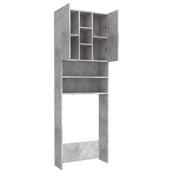 Waschmaschinenschrank Niculcea betongrau 64x25,5x190cm