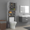 Waschmaschinenschrank Niculcea betongrau 64x25,5x190cm
