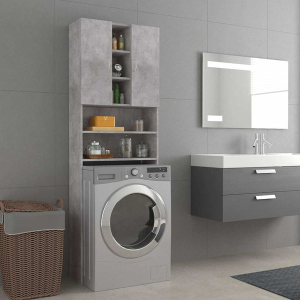 Waschmaschinenschrank Niculcea betongrau 64x25,5x190cm