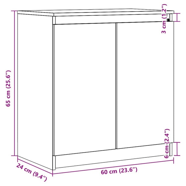 Grauer Beistellschrank Lubia 60x36x65cm (Kiefer)