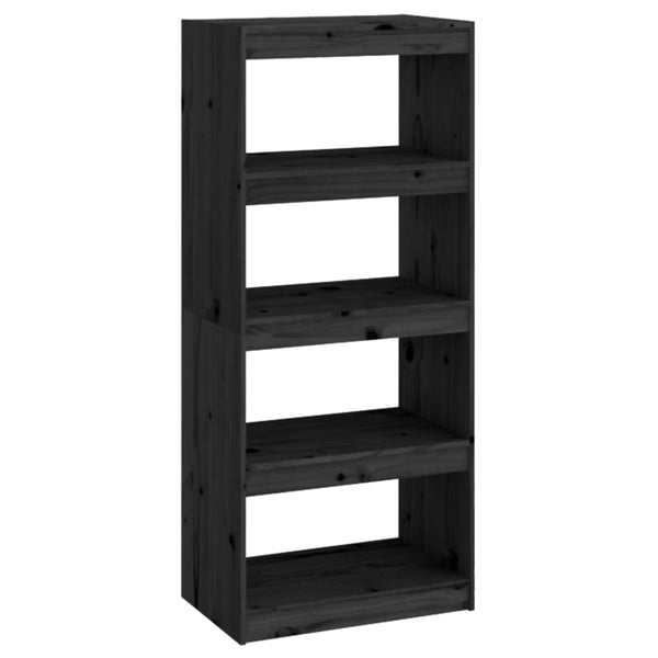 Schwarzes Bücherregal/Raumteiler Lactantiu 60x30x135,5cm (Kiefer)