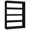 Schwarzes Bücherregal/Raumteiler Gheorge 100x30x135,5cm (Kiefer)