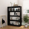 Schwarzes Bücherregal/Raumteiler Gheorge 100x30x135,5cm (Kiefer)