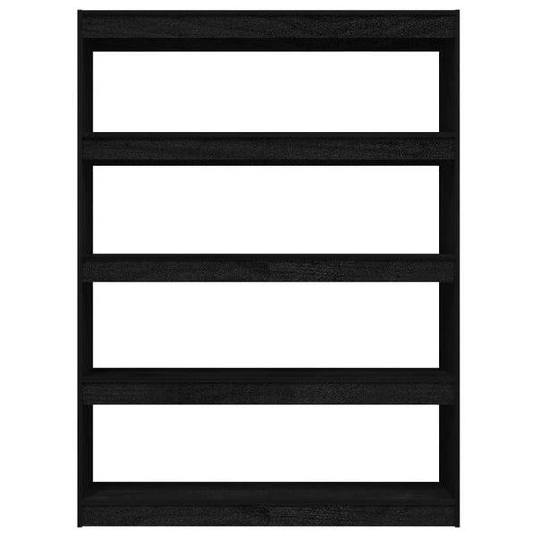 Schwarzes Bücherregal/Raumteiler Gheorge 100x30x135,5cm (Kiefer)