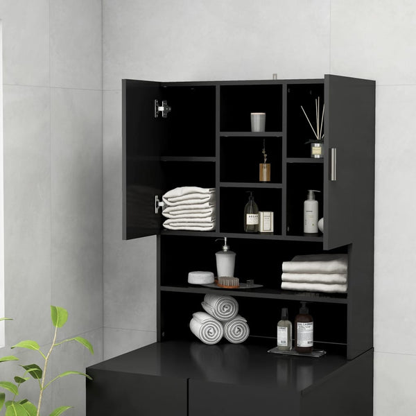 Schwarzer Waschmaschinenschrank Progresul 70,5x25,5x90cm
