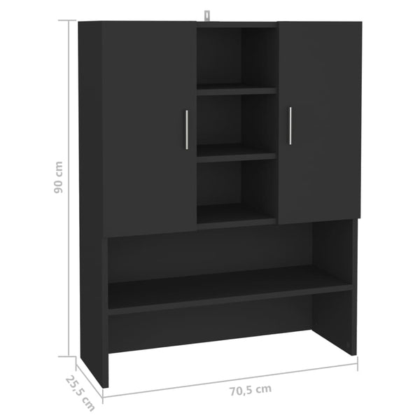 Schwarzer Waschmaschinenschrank Progresul 70,5x25,5x90cm