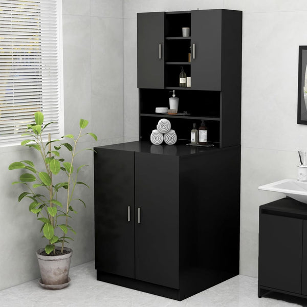Schwarzer Waschmaschinenschrank Progresul 70,5x25,5x90cm