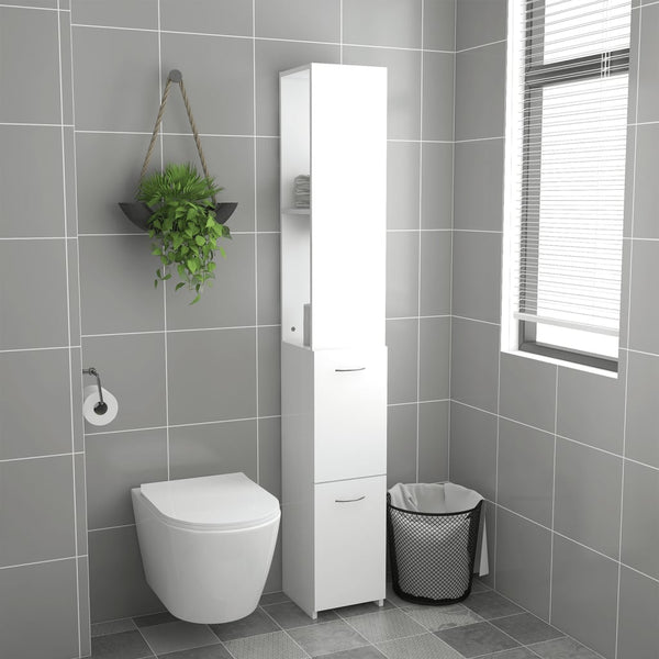 Weißer Badezimmerschrank Halie 25x26,5x170cm (Holz)