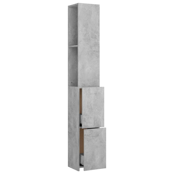 Betongrauer Badezimmerschrank Halie 25x26,5x170cm (Holz)