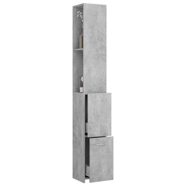 Betongrauer Badezimmerschrank Halie 25x26,5x170cm (Holz)