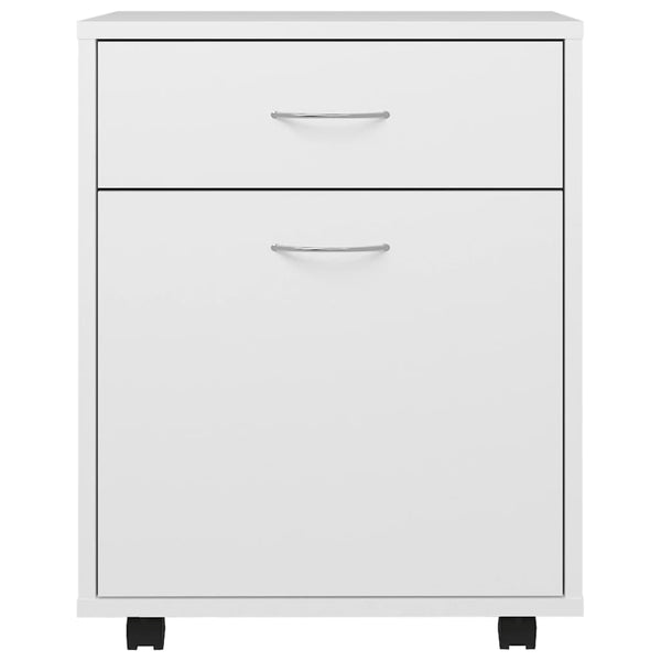 Weißer Rollcontainer Bortica 45x38x54cm (Holz)