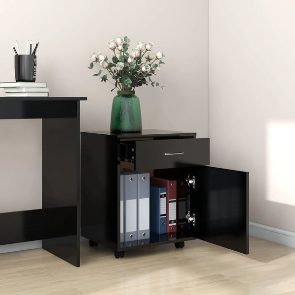 Schwarzer Rollschrank Bortica 45x38x54cm (Holz)