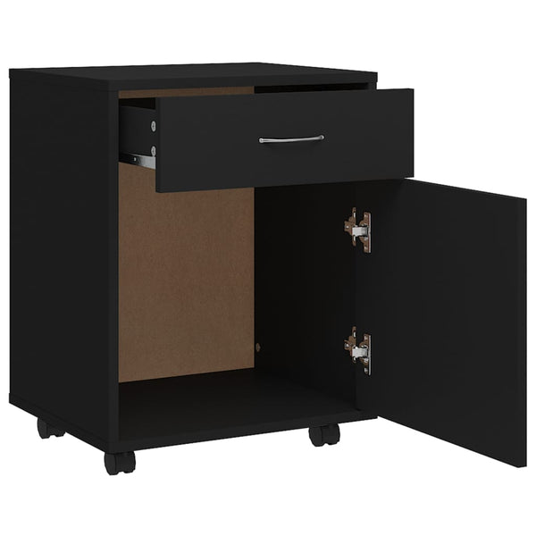 Schwarzer Rollschrank Bortica 45x38x54cm (Holz)