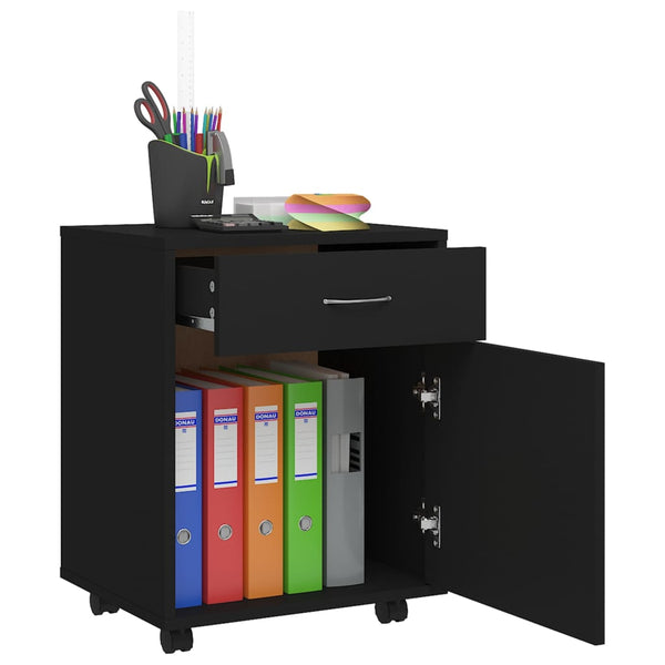 Schwarzer Rollschrank Bortica 45x38x54cm (Holz)