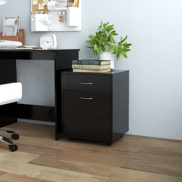 Schwarzer Rollschrank Bortica 45x38x54cm (Holz)