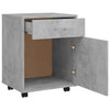 Betongrauer Rollcontainer Bortica 45x38x54cm (Holz)