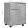 Betongrauer Rollcontainer Bortica 45x38x54cm (Holz)