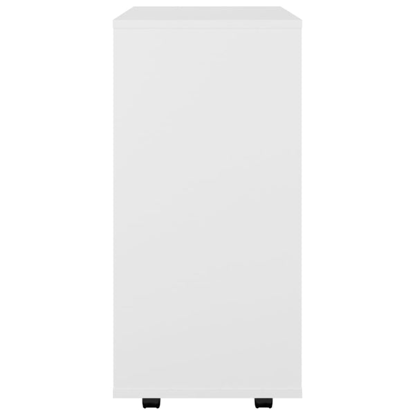 Weißer Rollcontainer Bernadina 60x35x75cm (Holz)