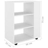 Weißer Rollcontainer Bernadina 60x35x75cm (Holz)