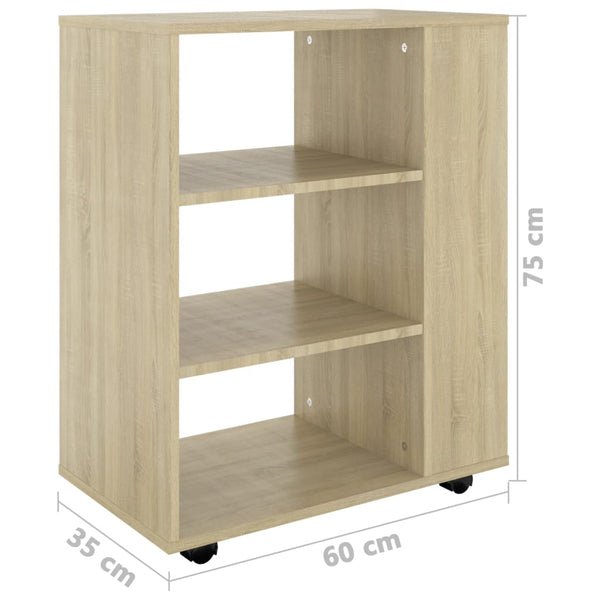 Schrank auf Rollen Sonoma-Eiche Bernadina 60x35x75cm (Spanplatte)