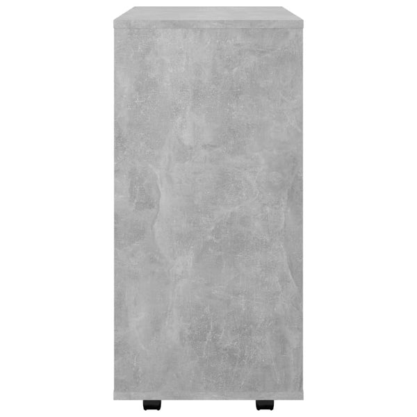 Betongrauer Schrank auf Rollen Bernadina 60x35x75cm (Spanplatte)
