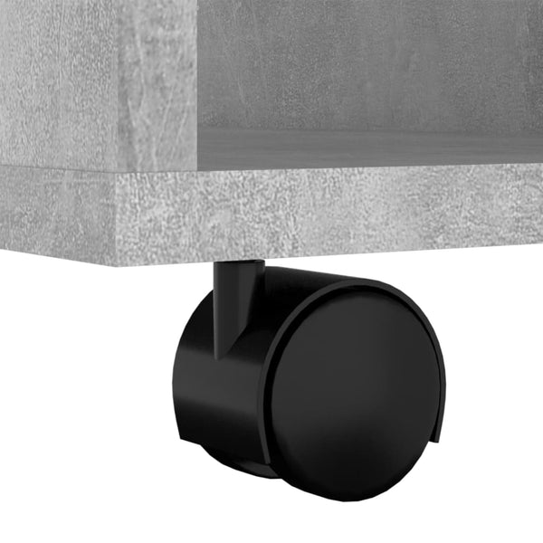Betongrauer Schrank auf Rollen Bernadina 60x35x75cm (Spanplatte)