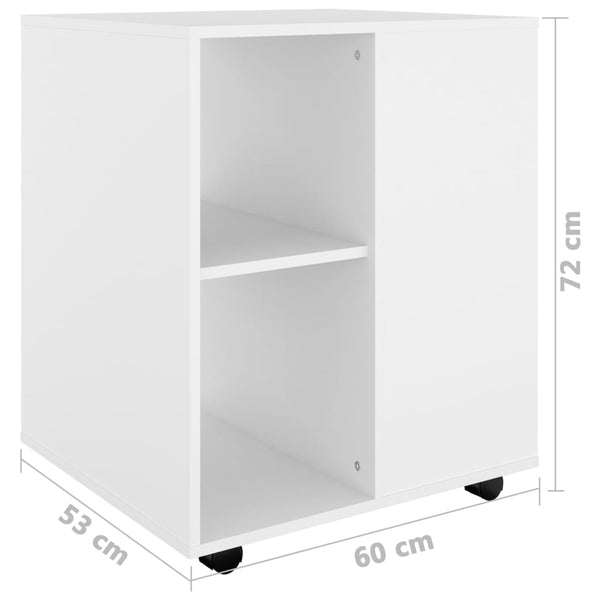 Weißer Rollcontainer Monicica 60x53x72cm (Spanplatte)