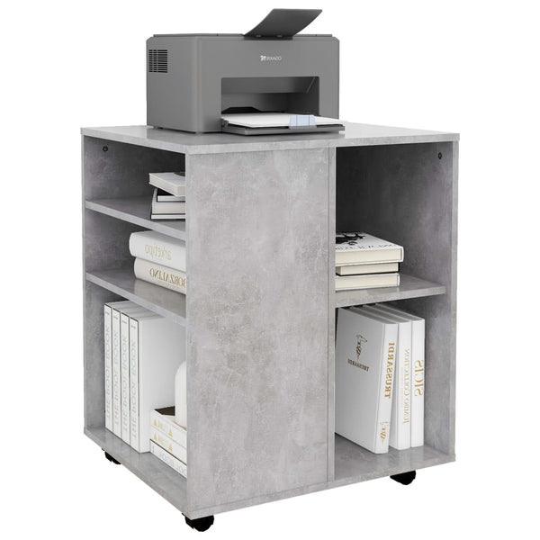 Betongrauer Schrank auf Rollen Monicica 60x53x72cm (Holz)
