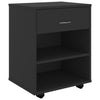 Schwarzer Rollcontainer Kristina 46x36x59cm (Holz)