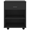 Schwarzer Rollcontainer Kristina 46x36x59cm (Holz)