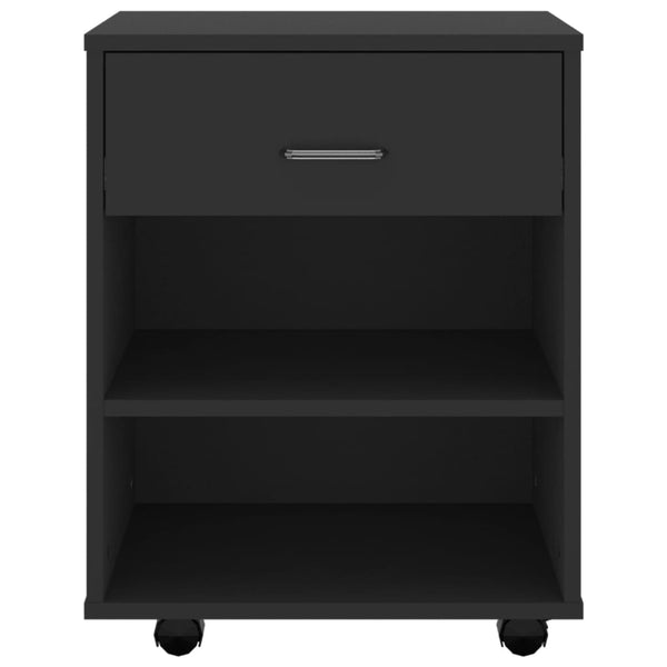 Schwarzer Rollcontainer Kristina 46x36x59cm (Holz)