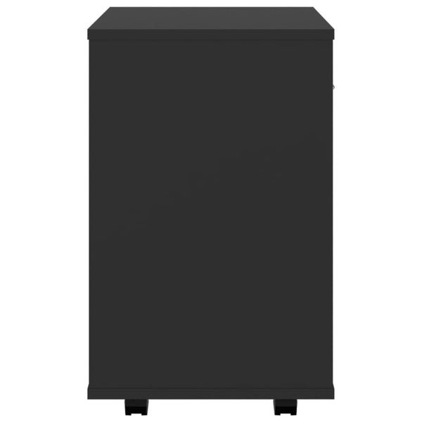 Schwarzer Rollcontainer Kristina 46x36x59cm (Holz)
