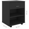 Schwarzer Rollcontainer Kristina 46x36x59cm (Holz)