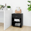 Schwarzer Rollcontainer Kristina 46x36x59cm (Holz)