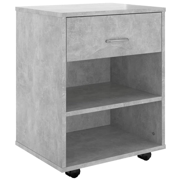 Betongrauer Schrank auf Rädern Kristina 46x36x59cm (Holz)
