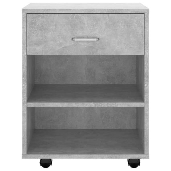 Betongrauer Schrank auf Rädern Kristina 46x36x59cm (Holz)