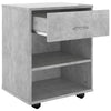 Betongrauer Schrank auf Rädern Kristina 46x36x59cm (Holz)