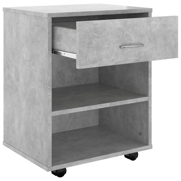 Betongrauer Schrank auf Rädern Kristina 46x36x59cm (Holz)