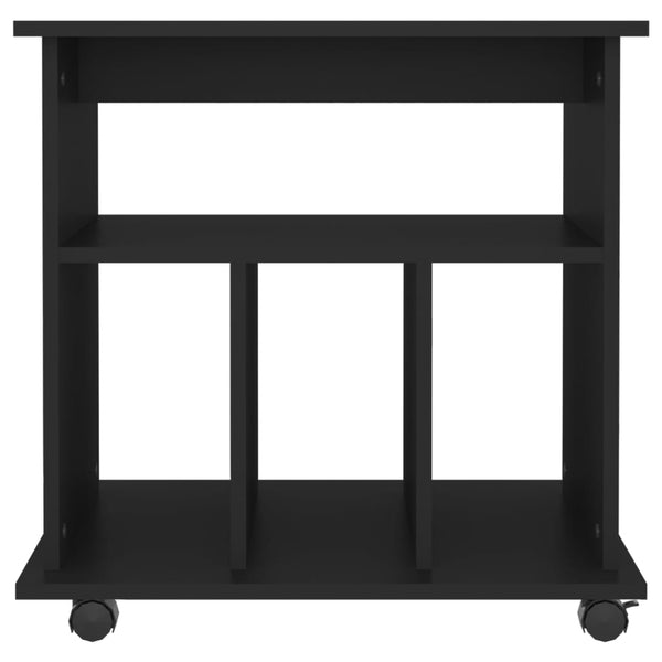 Schwarzer Rollschrank Gagriel 60x45x60cm (Holz)