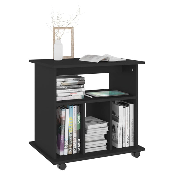 Schwarzer Rollschrank Gagriel 60x45x60cm (Holz)