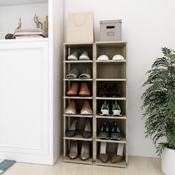 Sonoma-Eiche Schuhschränke Abdeltattah 27,5x27x102cm (2 St.)