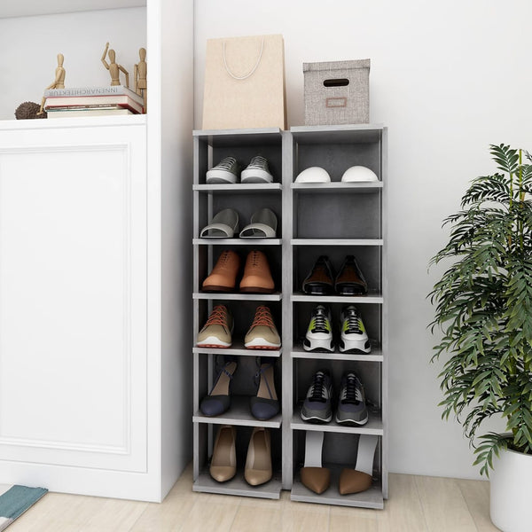 Betongraue Schuhschränke Abdeltattah 27,5x27x102cm (2 St.)