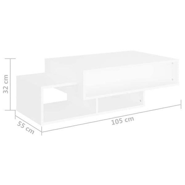 Weißer Couchtisch Invest 105x55x32cm (Holz)