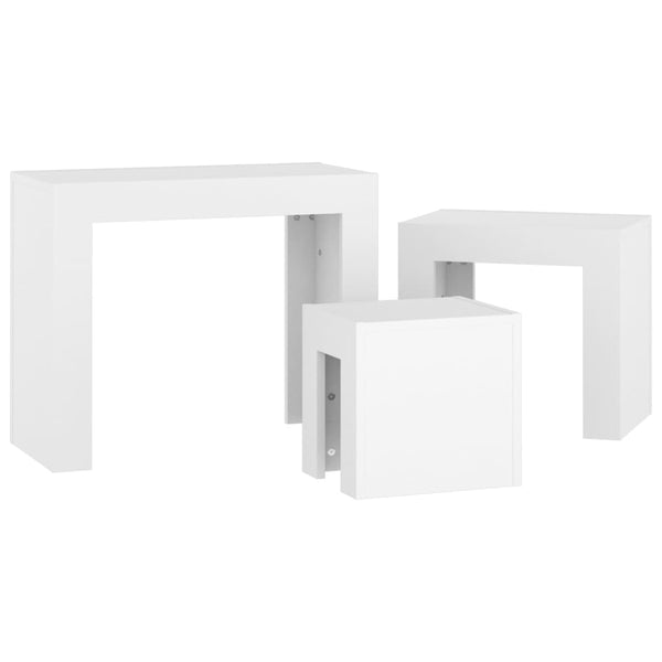 Weiße Satztische Silveta 3er-Set (Holz)