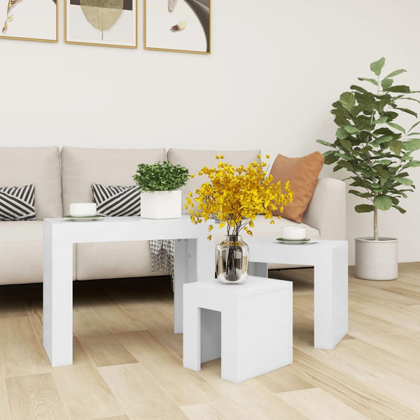 Weiße Satztische Silveta 3er-Set (Holz)