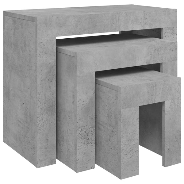 Betongraue Satztische Silveta 3er-Set (Holz)