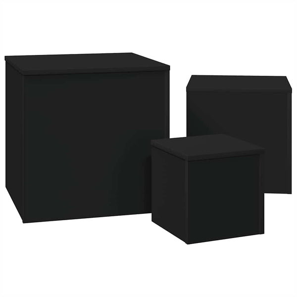 Schwarze Beistelltische Sp (3 Stk. Holz)