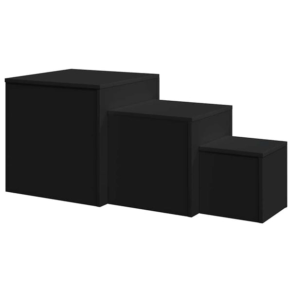 Schwarze Beistelltische Sp (3 Stk. Holz)